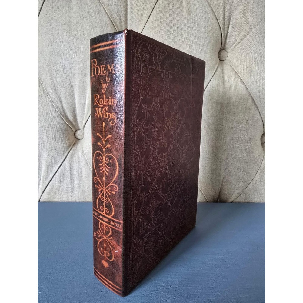 Vintage Hidden Book Safe Secret Storage Box "Poems by Robin Wing" Faux Leather